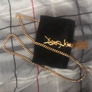 YSL Saint Laurent Medium Bag In Black Suede Tassel